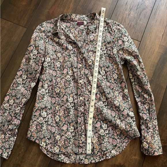 J Crew London of Liberty 100% Cotton Button Down Shirt Floral Artsy Print Blouse - Picture 8 of 10
